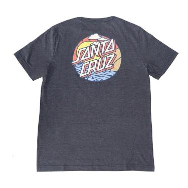 Imagem de Camiseta Santa Cruz Especial Cliff View Dot - Preto Mescla-Masculino