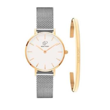 Imagem de Relógio Feminino Analógico Casual 32mm + Bracelete Dourado-Feminino
