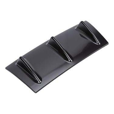 Imagem de Acouto Difusor de Lábios Com 3 Barbatanas, Material Abs, Preto Brilhante, Para-choque Traseiro, para Carros Com Montagem Universal para Aerodinâmica Aprimorada