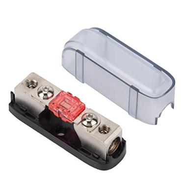 Imagem de Dioche Suporte de Fusível AGU Áudio Estéreo Caixa de Fusíveis de Via única Bloco de Distribuição para Carro Barco RV Chapeamento de Liga de Zinco de Plástico Preto Cinza 7 X (Vermelho 150A)