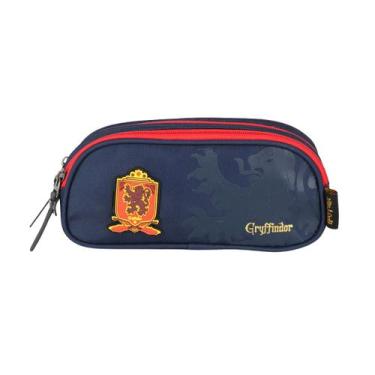 Imagem de Estojo Harry Potter Com Duas Divisórias Teen Escolar Casual, Azul
