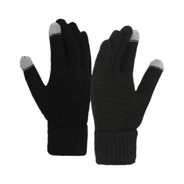 Imagem de Luvas De Inverno Unissex Com Tela Sensível Ao Toque, Luvas De Lã Trico