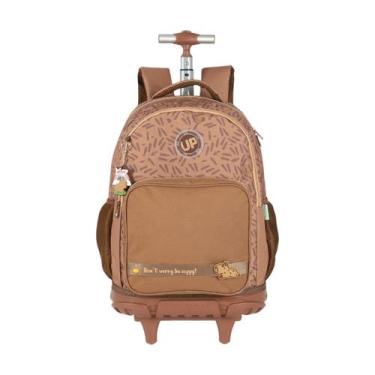 Imagem de Mochila Escolar Com Rodinhas E Alça De Costas Up4you Capivara, Marrom