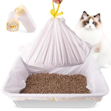 Imagem de Forros para caixa de areia 20 unidades, 75 x 32 cm, sacos de areia de gatos espessos médios de 3 MIL, resistentes a rasgos, sacos de areia descartáveis para gatos para caixa de areia de aço inoxidável