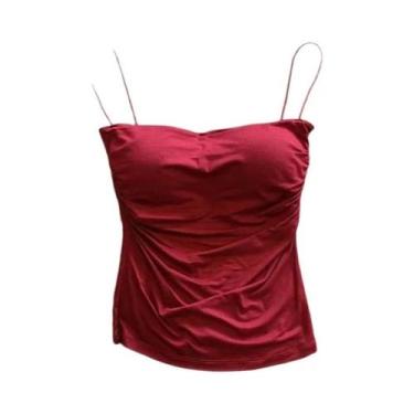 Imagem de Colete Feminino Slim Fit Sem Mangas Plissado Cor Sólida Sexy Hot Girl 