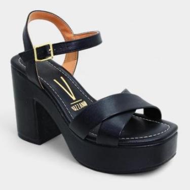 Imagem de Sandália Plataforma Vizzano Salto Grosso Tiras Cruzadas Feminino-Feminino