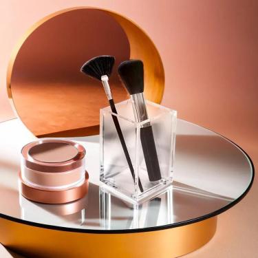 Imagem de Porta Canetas Pincéis Pote Acrílico Cristal 6mm 7x7x10 Cm