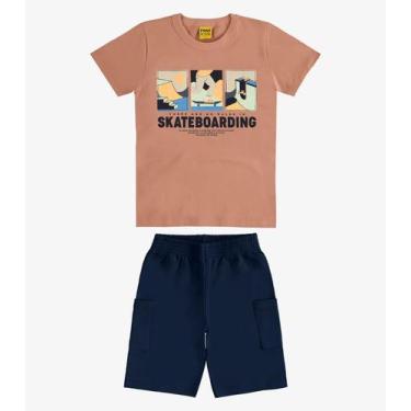 Imagem de Conjunto Infantil Machão com Bermuda Rovi Kids Marrom, 6, Marrom