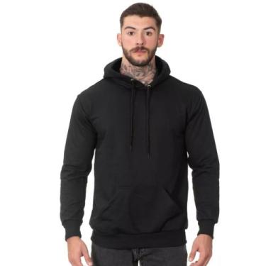 Imagem de Blusa Moletom Casaco Liso Unissex Canguru Capuz Flanelado Premium - LA