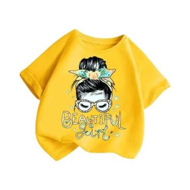 Imagem de Camisetas De Verão Para Meninas 2025, Manga Curta, 100% Algodão, Roupa