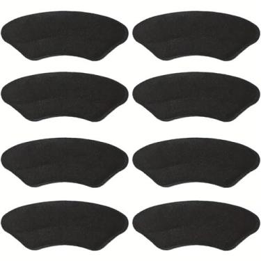 Imagem de 4 pares de sapatos de calcanhar, protetores de calcanhar para mulheres e homens, almofadas de almofada na parte de trás do calcanhar evitam que escorreguem. Protetores de calcanhar (4 pares preto)