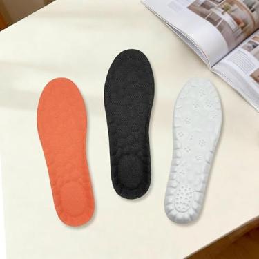 Imagem de Inserções ortopédicas esportivas de suporte de arco para homens e mulheres Palmilhas de corrida ortopédicas de gel para homens e mulheres para dor nos pés, pacote com 2 (preto/laranja)