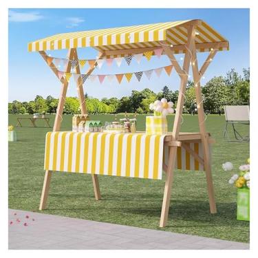 Imagem de Carrinho de comida de rua portátil dobrável - suporte de exibição de mercado para eventos ao ar livre, carrinho de mão (120 x 60 x 200 cm) - perfeito para food trucks e festivais