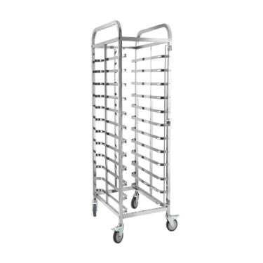 Imagem de Rack de padaria móvel de 12 camadas - Forma de chapa de aço resistente com rodízios de travamento, carrinho de armazenamento de resfriamento comercial para bandejas de tamanho médio e completo
