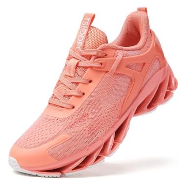 Imagem de DEELOG Tênis feminino de corrida para trilha, academia, treino, atlético, tênis, caminhada, moda, rosa, 36