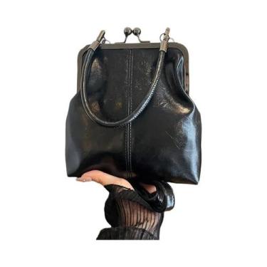 Imagem de Bolsa De Mão Feminina Em Couro PU Marrom Estilo Vintage, Bolsa De Ombr