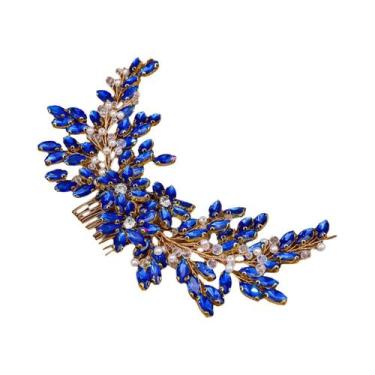 Imagem de Pentes De Cabelo Femininos Para Noivas Com Cristais E Strass, Acessóri