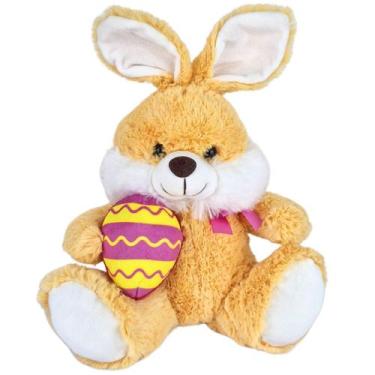 Imagem de Coelho de Pelúcia Com Ovo e Laço Coelhinho da Páscoa Bunny - Fizzy, Ca
