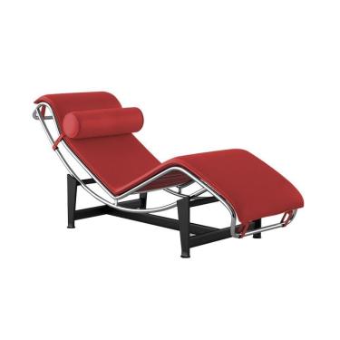 Imagem de Chaise Lc-4 Cromada Em Sintético Vermelho