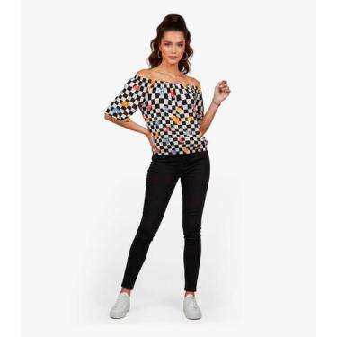 Imagem de Blusa Feminina Ciganinha Infinita Cor Preto, G, Preto