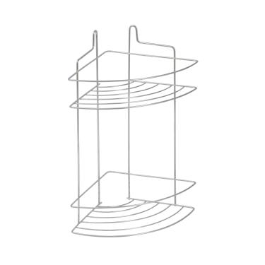 Imagem de Porta Shampoo de Canto Duplo Suporte Cromado Organização Banheiro