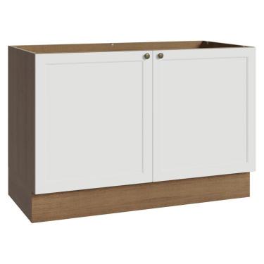 Imagem de Balcão Gabinete De Pia 120 Cm (sem Tampo) Rustic/branco Vik Madesa Rustic/branco