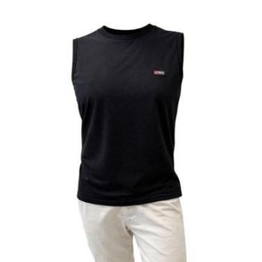 Imagem de Regata Masculina Básica Fico Malha Penteada 00681 Preta-Masculino