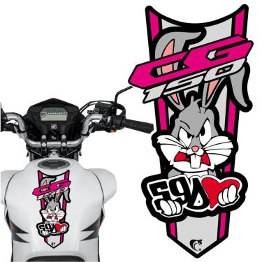 Imagem de Adesivo Faixa Gravata Sem Resina Moto Cg 150/160 Pernalonga Rosa Cor Cg 150