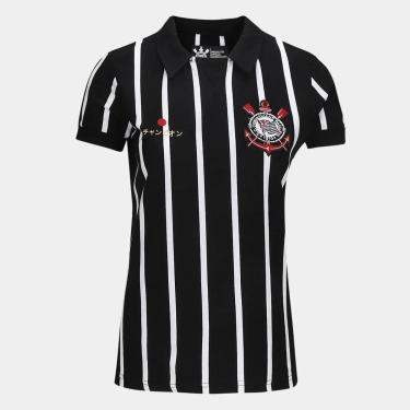 Imagem de Camiseta Corinthians Polo Retrô Japão Feminina - Oficial-Feminino