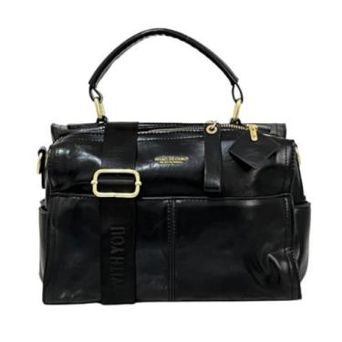 Imagem de Bolsa Baú Média Estonada Transversal em material ecológico - Pavão De 