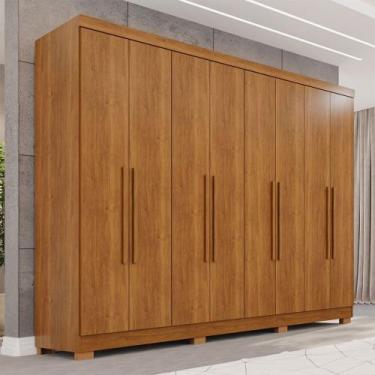 Imagem de Guarda-Roupa Casal Pinheiro 8 Portas 4 Gavetas com Pés Cinamomo - Pnr 