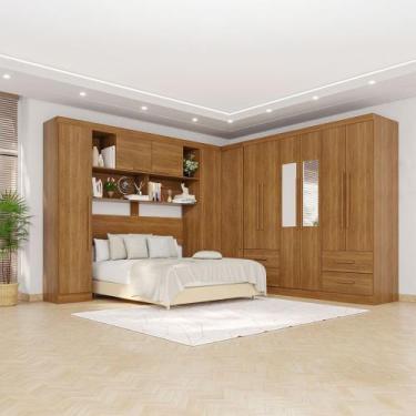 Imagem de Guarda-Roupa Casal Modulado Andorra 11 Portas 4 Gavetas com Espelho Ci