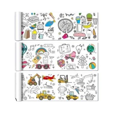 Imagem de Rolo De Desenho E Colorir DIY Para Crianças 0.9/3M Papel De Graffiti D
