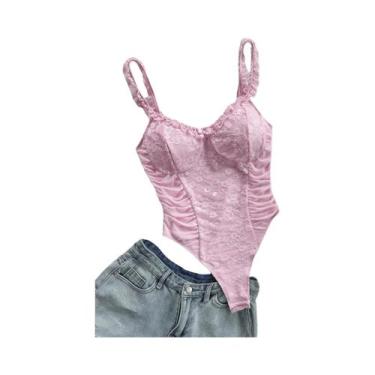 Imagem de Camisola Feminina De Verão Em Tricô Com Renda Casual Retrô Com Borda D