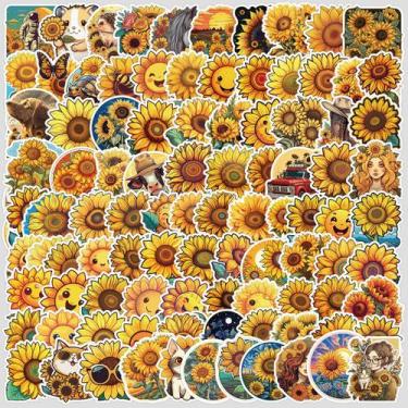 Imagem de Adesivos de girassóis, vinil impermeável, anime, 100 unidades/lote - y