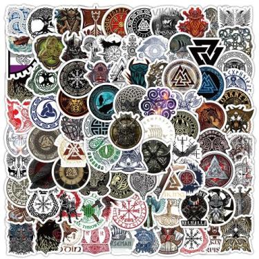 Imagem de Adesivos Vikings, 100 peças de vinil impermeável, anime, 5-7 cm - yiwe
