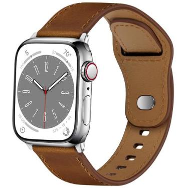Imagem de Pulseira de relógio WPPQTRV em couro compatível com Apple 41 mm/40 mm/