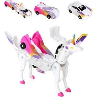 Imagem de Toy Car Robot Unicorn Transformando Criança com Azul Magnético - Zhong