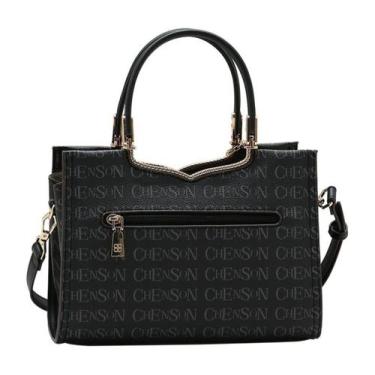 Imagem de Bolsa Feminina Transversal Chenson CG85399 Cristal Monograma Cor:Preto