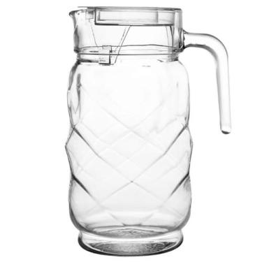 Imagem de Jarra De Vidro Vintage Com Tampa Transparente 2L Água Suco Refrigerant