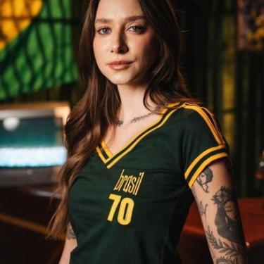 Imagem de Camisa Brasil Retrô Treino 1970 Feminina-Feminino