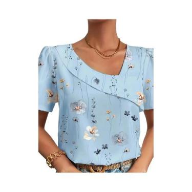 Imagem de Blusa Feminina Elegante De Manga Longa Estampada, Camisa Casual De Mod