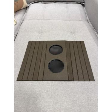 Imagem de Esteira com Porta Copo Marrom Sofá - Couro Premium