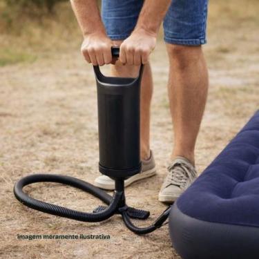 Imagem de Bomba Ar Manual Inflador Portátil Colchão Boia Bola Pneu Bicicleta Enc