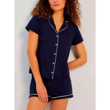 Imagem de Pijama Curto Hering 7CYG Feminino Americano Algodão T. P/XG, G, Axt, A