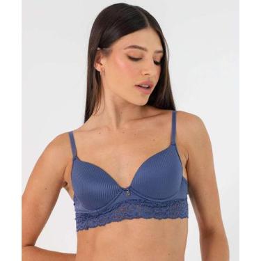 Imagem de Sutiã Bra Top Recorte Renda Bojo Marisa Azul-71076, Azul, 44
