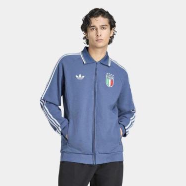 Imagem de Jaqueta Seleção Italia Away 2026 Hino Adidas Originals Masculina, Azul