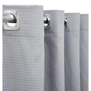 Imagem de Cortina 2,00x1,20 Janela Sala Quarto Cozinha Tecido Piquet Cor: Cinza 