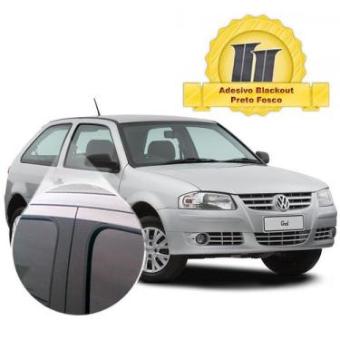 Imagem de Adesivo Blackout Gol G4 (2 portas) p/ Coluna de Porta Preto Fosco Poro