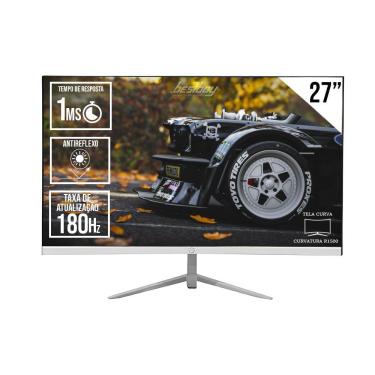 Imagem de MONITOR CURVO LED GAMER BRAZILPC 27" FULL HD 180HZ BRANCO